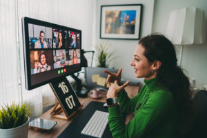 woman in zoom meeting